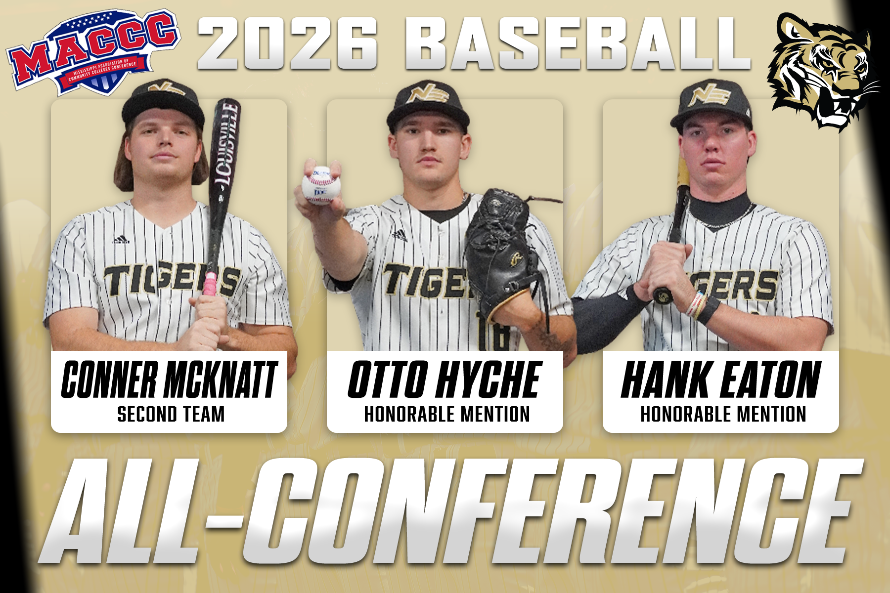 TRIO OF TIGERS RECEIVE ALL-MACCC HONORS