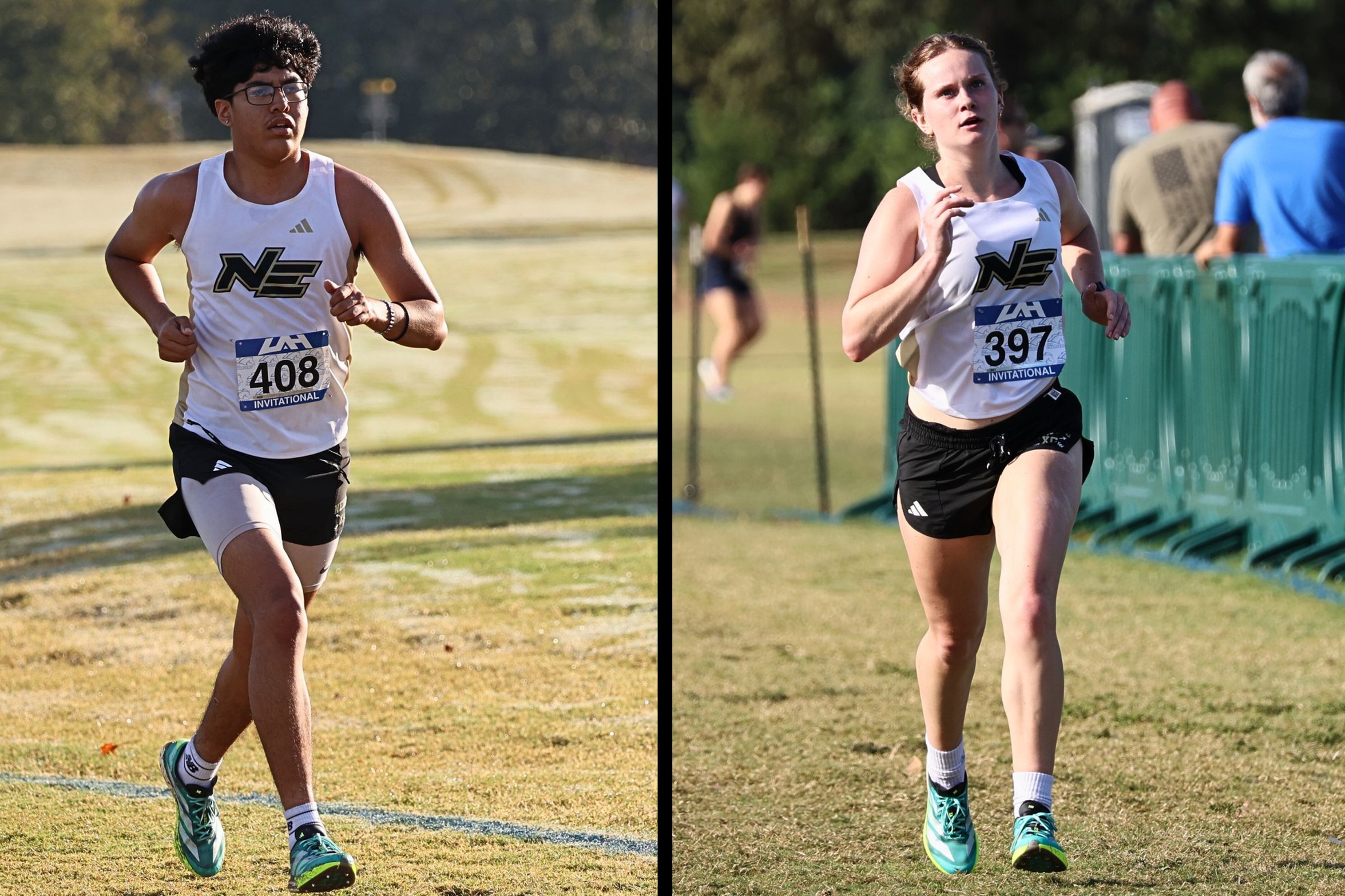 Briley Leslie (right) & Ricky Venegas will race in the postseason at the NJCAA Region 22 championships on Oct. 24 at John Hunt Park.