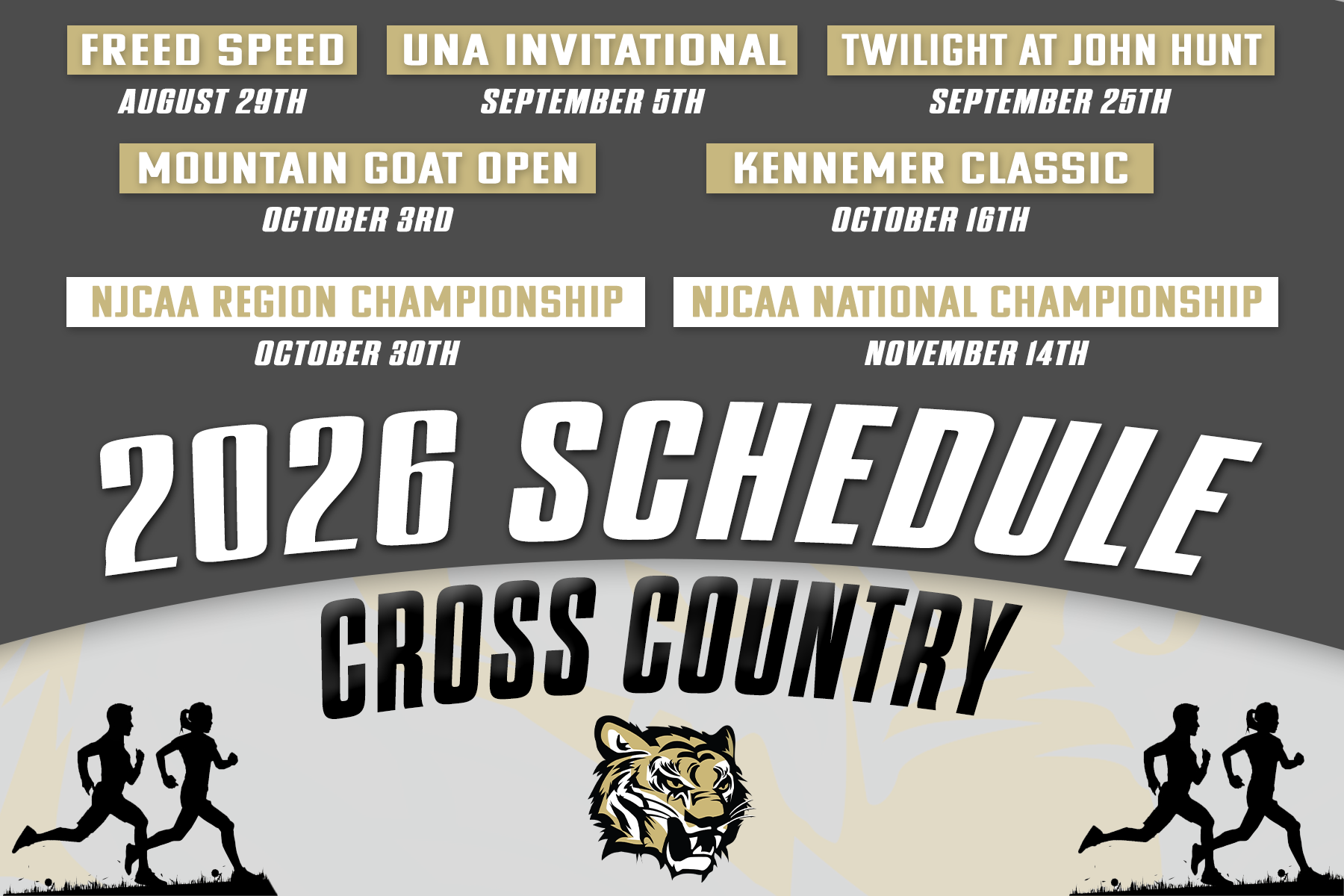 Northeast's 2026 cross country schedule features two events in Huntsville, AL and two more in Florence, AL.