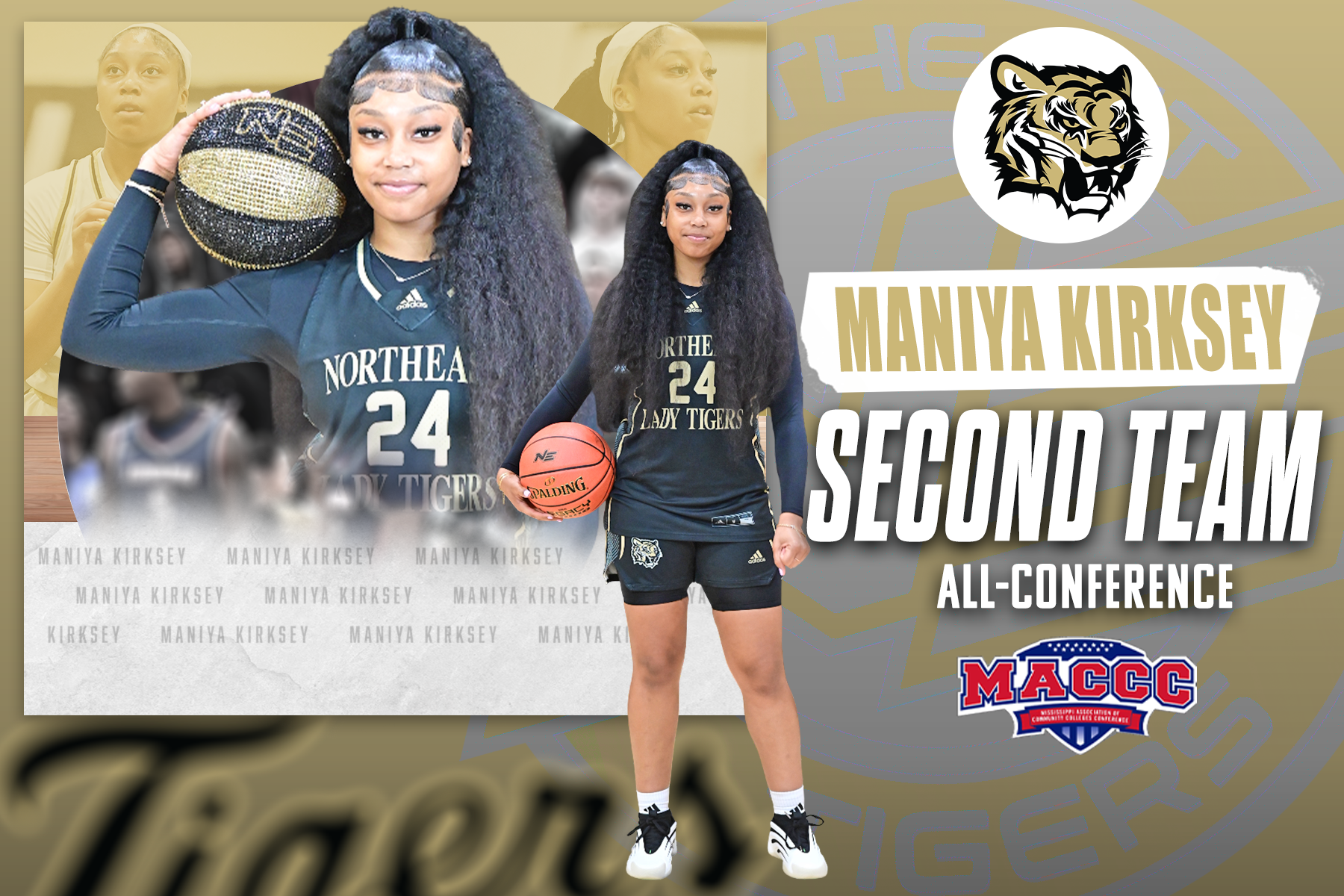 Maniya Kirksey earned all-conference honors at the conclusion of her sophomore season at Northeast.
